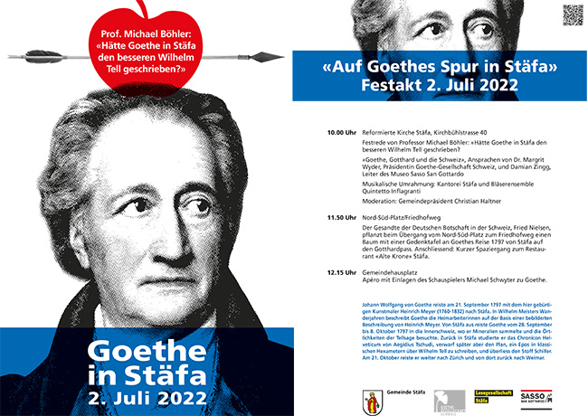 Flyer Goethe in Stäfa. Gestaltung: Erika Schmid